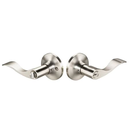 Yale Entry Lock with Keowee Lever with Kwikset Keyway Satin Nickel Finish KWE156